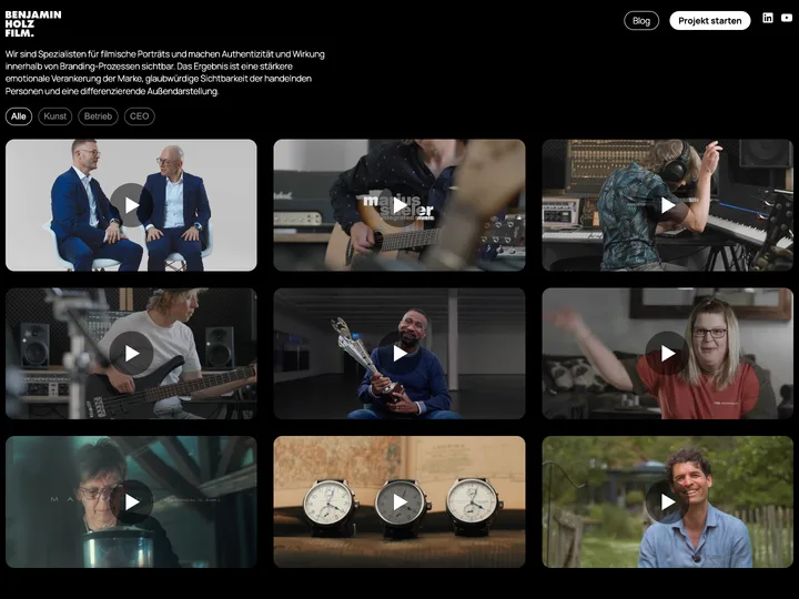 Benjamin Holz Film – Website
